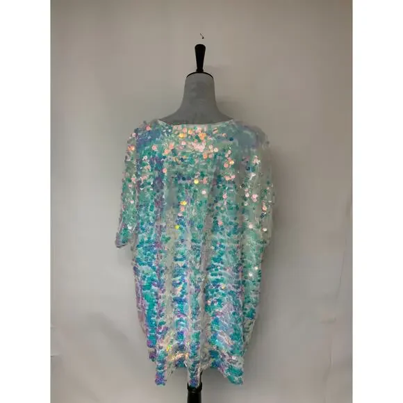 Torrid Top Iridescent Sequins Glam Bling Holiday Special Event Womens SZ 4(26) - Picture 3 of 8